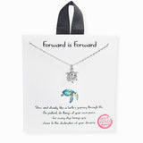102763, GOLD DIPPED, FORWARD IS FORWARD, DAINTY SEA TURTLE CUBIC ZIRCONIA ACCENT CHARM NECKLACE