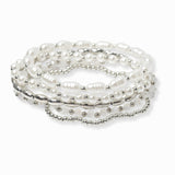 102776, FRESHWATER PEARL MULTI LAYERED BEADED STRETCH BRACELET