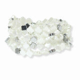 102779, CLOVER ACCENT MULTI LAYERED PEARL BEADED STRETCH BRACELET