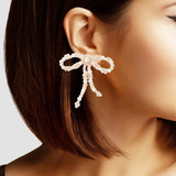 102794, RIBBON BOW BEADED EARRING