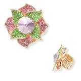 102802, FLOWER RHINESTONE STRETCH RING