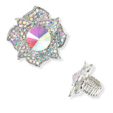 102802, FLOWER RHINESTONE STRETCH RING