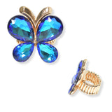 102803, BUTTERFLY RHINESTONE STRETCH RING