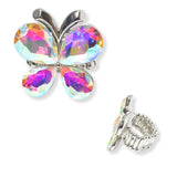 102803, BUTTERFLY RHINESTONE STRETCH RING