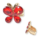 102803, BUTTERFLY RHINESTONE STRETCH RING