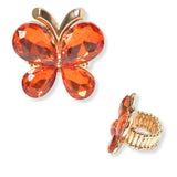 102803, BUTTERFLY RHINESTONE STRETCH RING