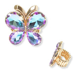 102803, BUTTERFLY RHINESTONE STRETCH RING