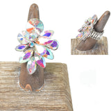 102805, MULTI SHAPE RHINESTONE STRETCH RING