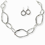 102821, HAMMERED GEOMETRIC METAL NECKLACE