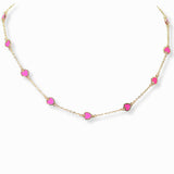102830, DAINTY HEART ENAMEL STATION NECKLACE