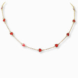 102830, DAINTY HEART ENAMEL STATION NECKLACE