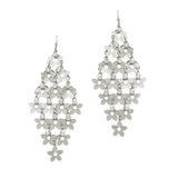 102842, MULTI FLOWER CHARM WITH RHINESTONE DANGLE EARRING