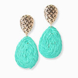 102844, GEOMETRIC RAFFIA DANGLE EARRING