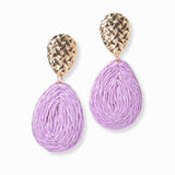 102844, GEOMETRIC RAFFIA DANGLE EARRING