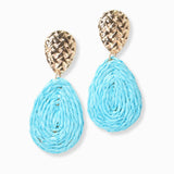 102844, GEOMETRIC RAFFIA DANGLE EARRING