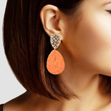 102844, GEOMETRIC RAFFIA DANGLE EARRING
