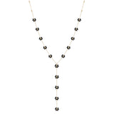 102867, DAINTY FLOWER BEADED DROP NECKLACE