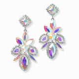 102870, MULTI SHAPE RHINESTONE DANGLE EARRING