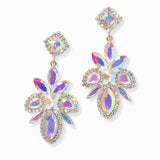 102870, MULTI SHAPE RHINESTONE DANGLE EARRING