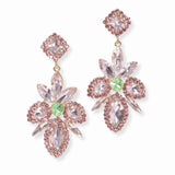 102870, MULTI SHAPE RHINESTONE DANGLE EARRING