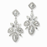 102870, MULTI SHAPE RHINESTONE DANGLE EARRING
