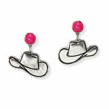 102891, WESTERN COWBOY HAT DANGLE EARRING