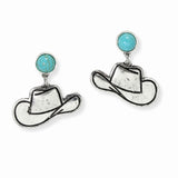 102891, WESTERN COWBOY HAT DANGLE EARRING