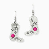 102893, WESTERN ENGRAVED COWBOY BOOTS DANGLE EARRING