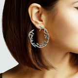 102896, WESTERN ANTLER HOOP EARRING