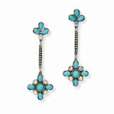 102902, WESTERN TURQUOISE STONE DANGLE EARRING