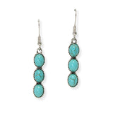 102905, WESTERN OVAL TURQUOISE STONE ACCENT DANGLE EARRING