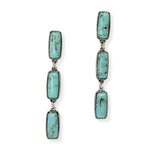 102906, WESTERN GEOMETRIC TURQUOISE STONE DANGLE EARRING