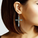 102907, WESTERN CROSS DANGLE EARRING
