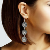 102908, WESTERN CONCHO METAL DANGLE EARRING