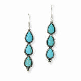 102909, WESTERN TEARDROP TURQUOISE STONE DANGLE EARRING