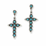 102912, WESTERN CROSS DANGLE EARRING