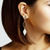 102949, GEOMETRIC SHELL ACCENT DANGLE EARRING
