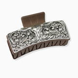 102967, WESTERN STEER HEAD RECTANGULAR GRANDER HAIR CLAW