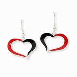 102977, GAME DAY ENAMEL HEART DANGLE EARRING