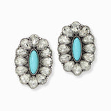 102978, WESTERN TURQUOISE STONE WITH RHINESTONE EARRING