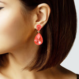 102996, TEARDROP RHINESTONE DANGLE EARRING