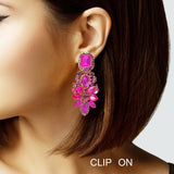103001, MULTI SHAPE RHINESTONE EVENING CLIP ON EARRING