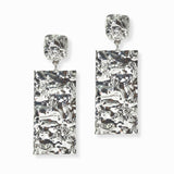 103016, HAMMERED GEOMETRIC METAL CLIP ON EARRING