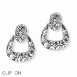 103017, HAMMERED GEOMETRIC METAL CLIP ON EARRING