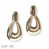 103018, GEOMETRIC METAL CLIP ON EARRING
