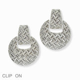 103021, ROUND TEXTURED METAL CLIP ON EARRING