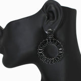 103027, BAGUETTE RHINESTONE ACCENT ROUND EARRING