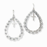 103033, CROSS CHARM TEARDROP DANGLE EARRING