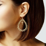 103033, CROSS CHARM TEARDROP DANGLE EARRING