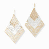 103034, GEOMETRIC CUTOUT METAL DANGLE EARRING